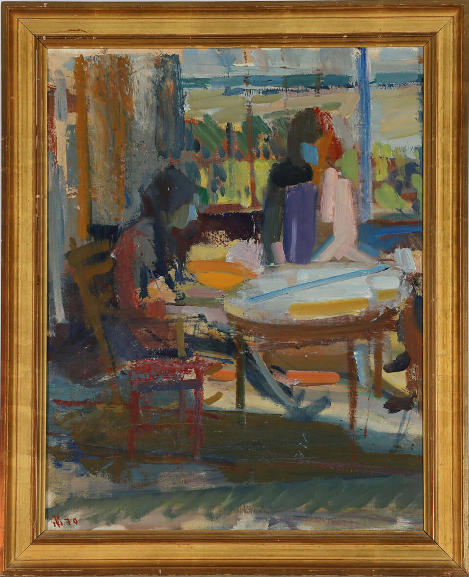 Galerie RIECK - Poul S. Nielsen_Mädchen am Tisch_mit Rahmen