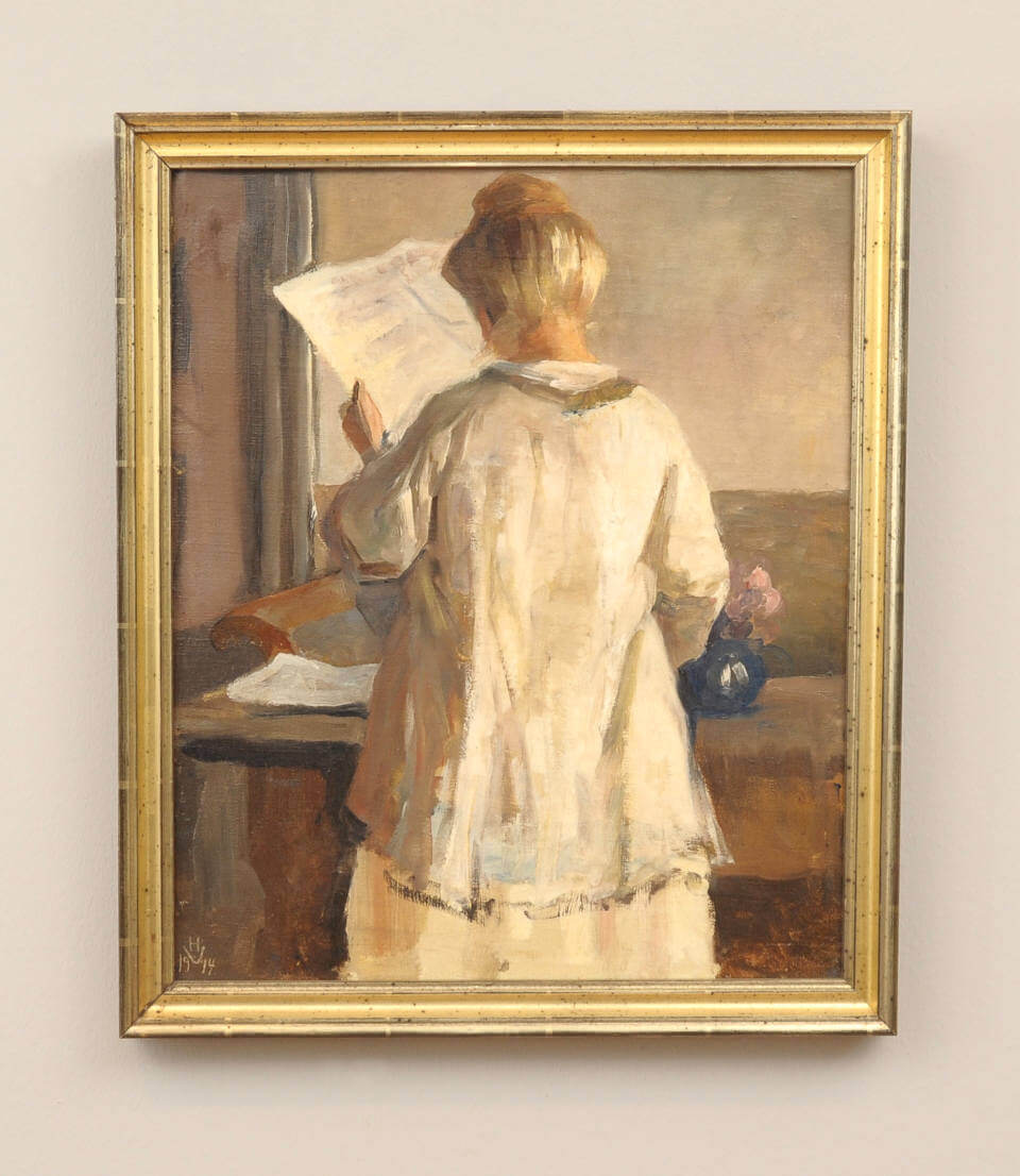 Galerie RIECK - Hermann Vedel_Lesende_Frau_Wand