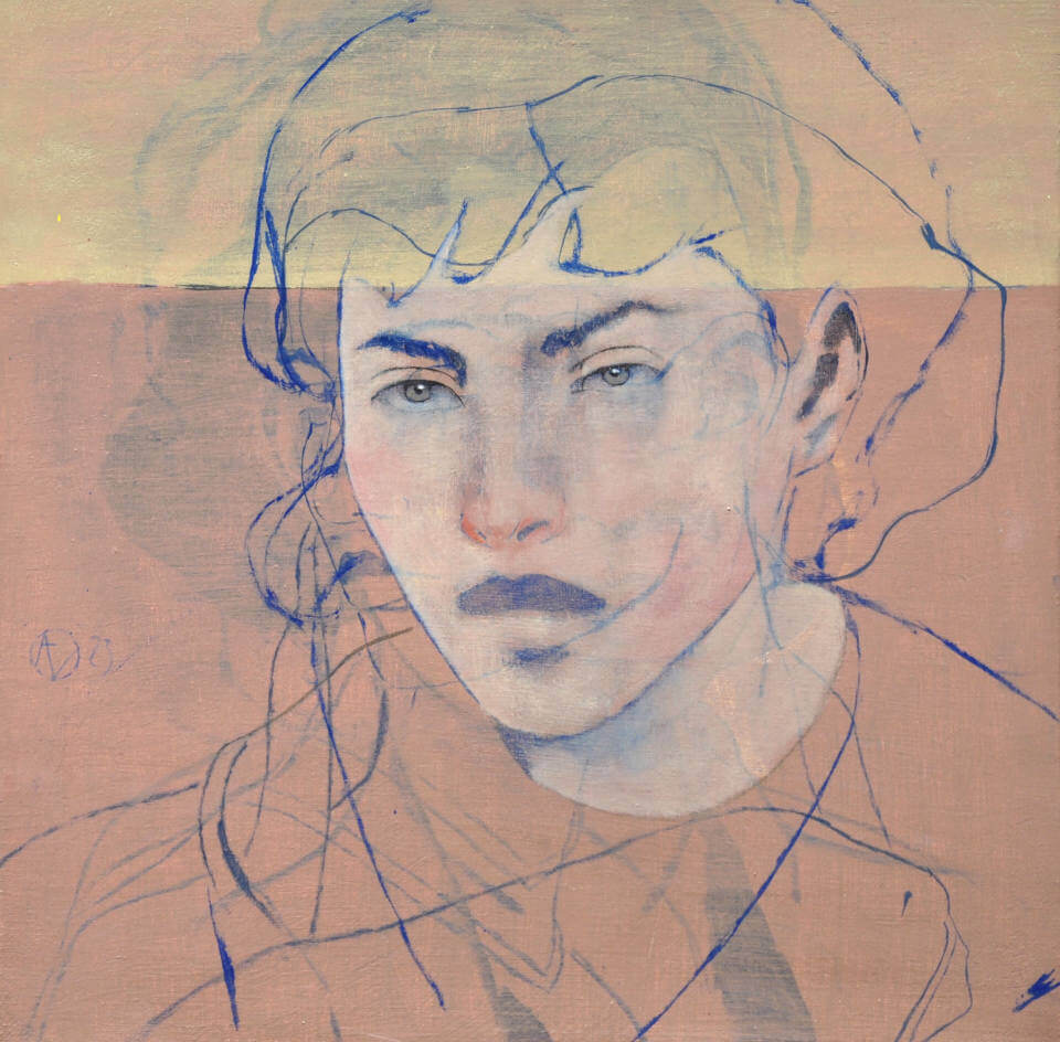 André Lundquist „Lichtvorstellungen IX“ – skandinavisches Porträtgemälde mit feinen Linien, sanften Farbtönen und zeitgenössischer Bildsprache in der Galerie RIECK.